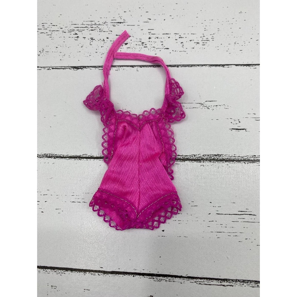 Vintage Barbie #1290 Beauty Secrets Barbie 1979 Pink Ruffled Swim Bodysuit